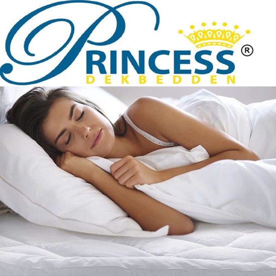 100% Soft Katoen-Tijk- Princessdekbed All year Enkel- Eenpersoons -140x200 cm - Anti Allergie - Wasbaar - Wit