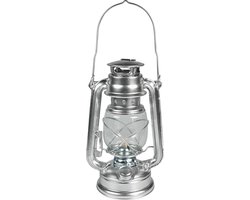 Benson Stormlantaarn - Olielamp - 25 cm - Aluminium - Chroomkleurig - Binnen en Buiten