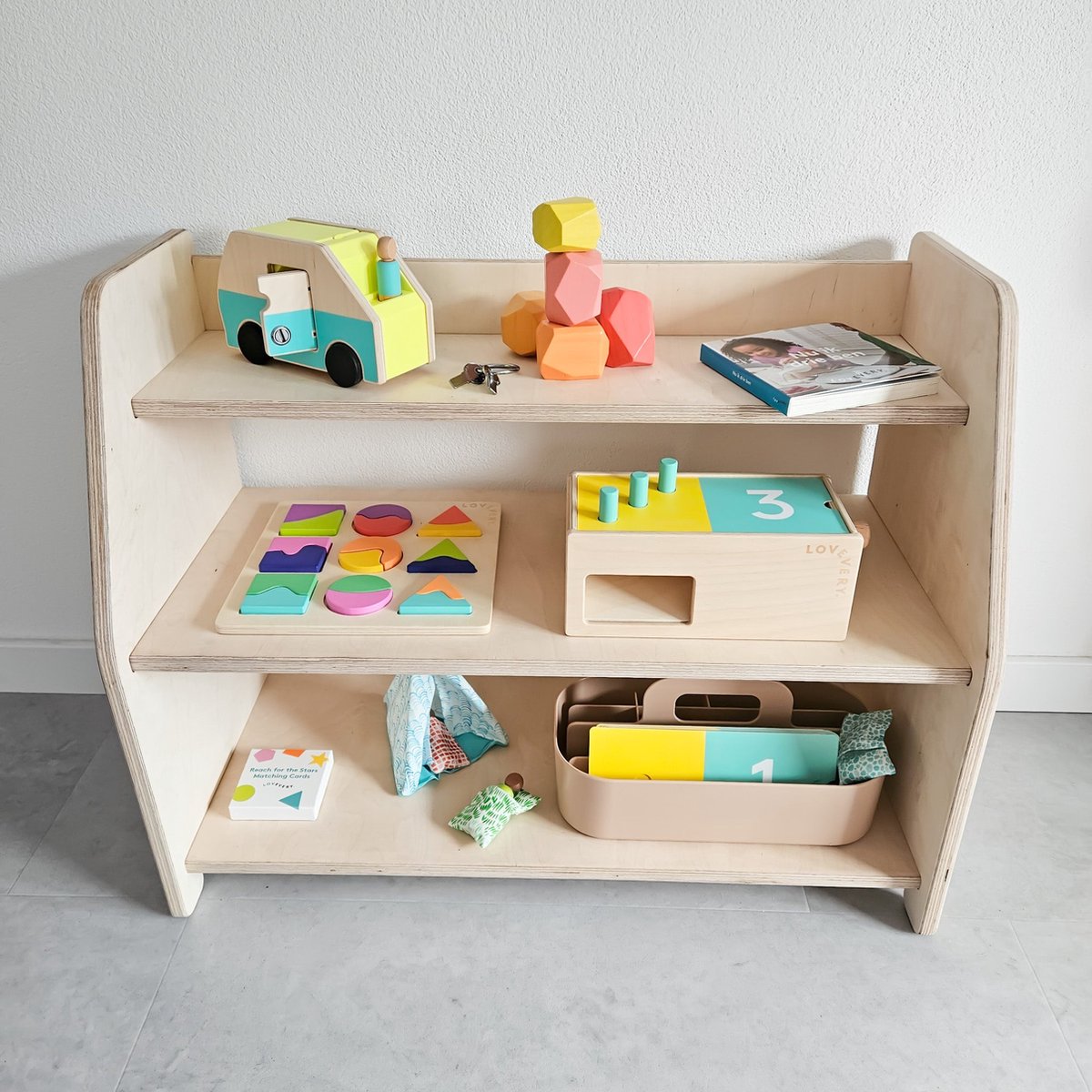 Table de jeu/étagère à jouets, rangement enfant Montessori, étagère enfant,  meuble de jeu