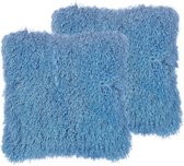 CIDE - Sierkussen set van 2 - Blauw - 45 x 45 cm - Polyester