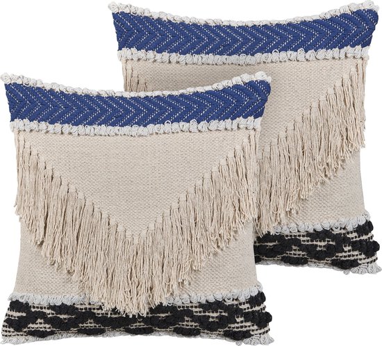 SOFCA - Sierkussen set van 2 - Beige - 45 x 45 cm - Katoen