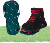 Relaxdays sandales à pointes pour pelouse - aérateur d'herbe - 13 pointes - chaussures à pointes - pour taille 37-48