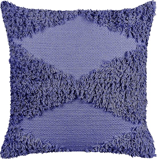 Beliani RHOEO - Sierkussen décoratif - Violet - Katoen