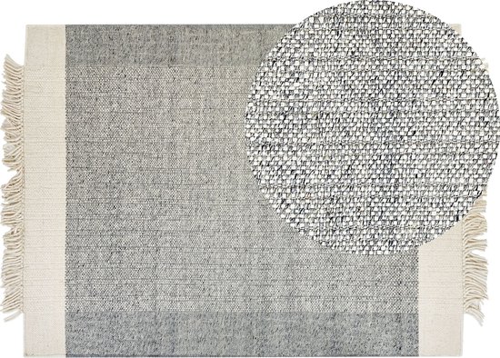 TATLISU - Modern vloerkleed - Grijs - 140 x 200 cm - Wol