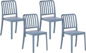 Beliani SERSALE - Lot de 4 chaises de jardin - bleu - Plastique