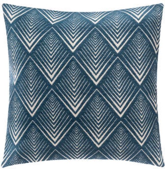 Chenille art Deco kussenhoes Polyester, katoen, viscose e.a. - 40x40 cm - Medium Blauw
