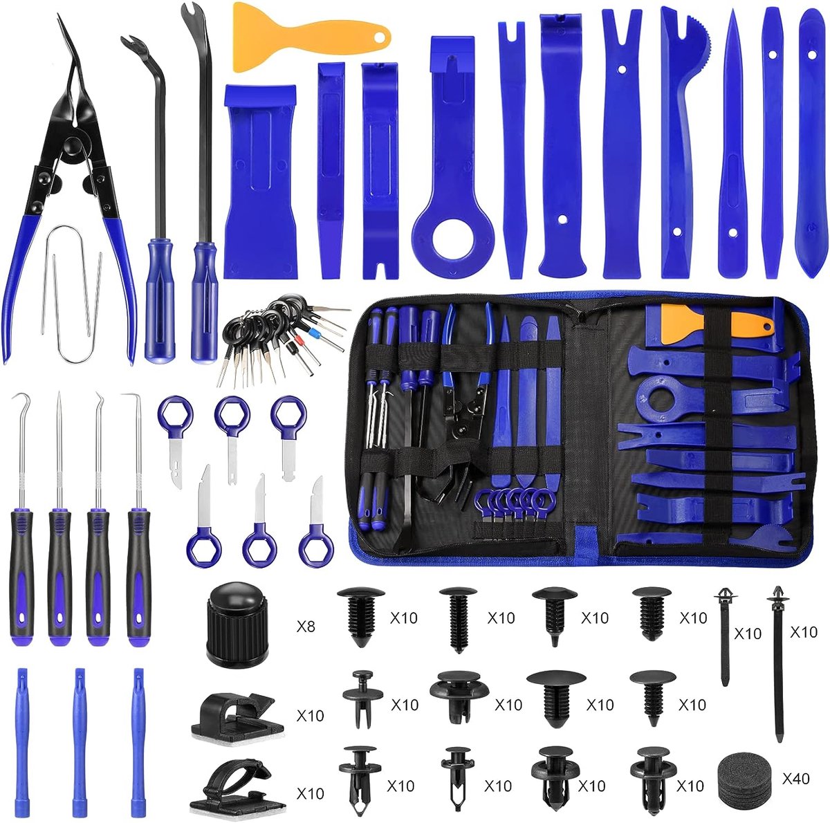 Lot de 250 outils de démontage de voiture pour voiture - Kit d'outils de  levier - Cales de moulure - Revêtement intérieur - Accessoires de démontage