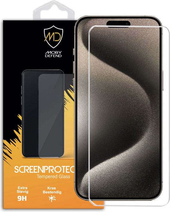 Protecteur d'écran iPhone 15 Pro - Économiseur d'écran en Glas trempé  MobyDefend