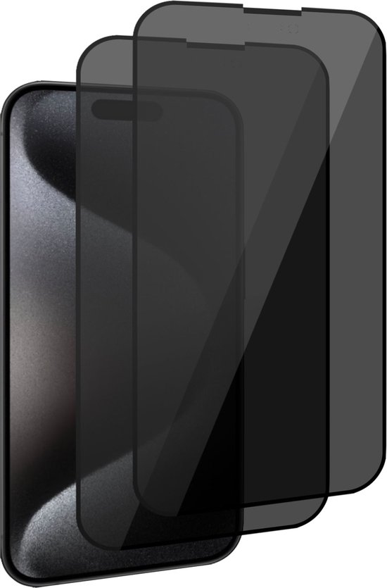 2x Geschikt voor iPhone 15 Pro Screenprotector Privacy - Privacy Beschermglas - Privé GuardCover