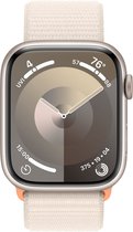 Bol.com Apple Watch Series 9 - 45mm - Case with Starlight Sport Loop - Sterrenlicht Aluminium aanbieding
