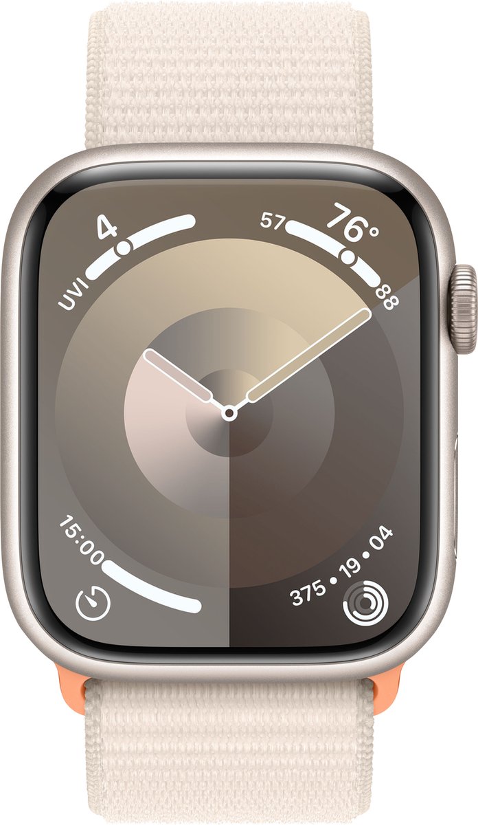 APPLE Watch Series 9 GPS 45 mm Sterrenlicht Aluminium Case/Sterrenlicht Sport Loop