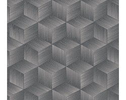 3D RETRO BEHANG | Grafisch - Zwart Grijs - A.S. Création Natural Living D`eco