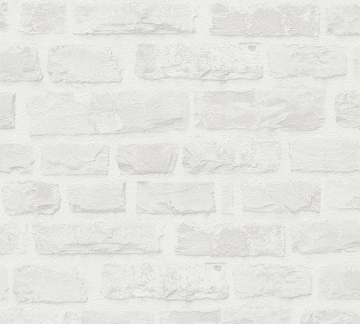 NATUURSTEEN BEHANG | Industrieel - Wit Grijs - A.S. Création Natural Living D`eco