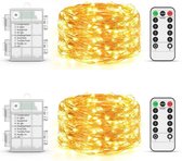 2 pièces - Guirlande lumineuse LED - Convient pour l'extérieur - Guirlande lumineuse - Warmwit - 8 modes - Étanche - Décoration de Noël - Éclairage de fête - 10M