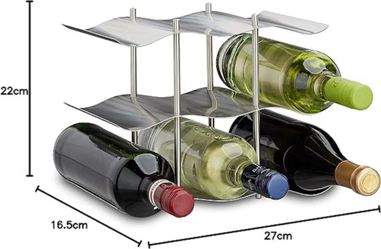 Metalen Wijnrekken Wandplank voor Keuken Bar, Wijnfles