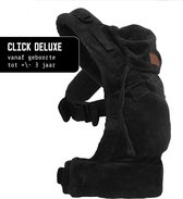 ByKay Draagzak Click Carrier Deluxe - Luxe Draagzak Draagzak Baby vanaf Geboorte tot 3 Jaar - Maximale Ondersteuning, Comfort & Ergonomie - Click & Go - voor Buik, Heup en Rug - Rib Fluweel - Smoky Black
