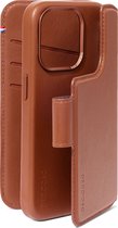 DECODED Detachable Wallet Case - iPhone 15 Pro Max - 2-in-1 Magnetisch Afneembaar Hoesje met Pasjeshouder - Hoogwaardig Europees Leer - Geschikt voor MagSafe - Tan Bruin