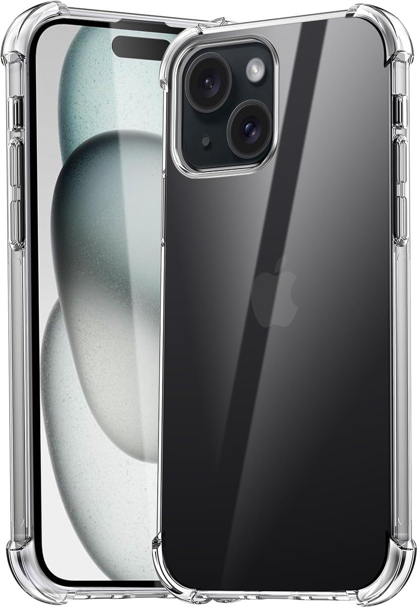 Hoesje geschikt voor iPhone 15 - Back Cover Case ShockGuard Transparant