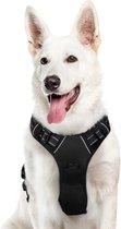 JAXY Hondenharnas - Hondentuig - Hondentuigje Kleine Hond - Y Tuig Hond - Harnas Hond - Anti Trek Tuig Hond - Reflecterend - Maat XL - Zwart