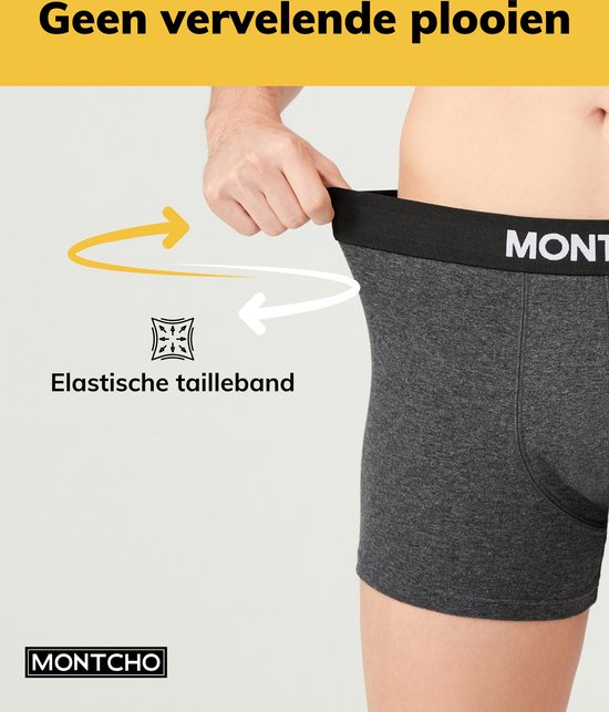 MONTCHO - Caleçon Bio Cotton - Sous-vêtements - Sous-vêtements homme - Pack de 5 - Anthracite - Homme - Taille L
