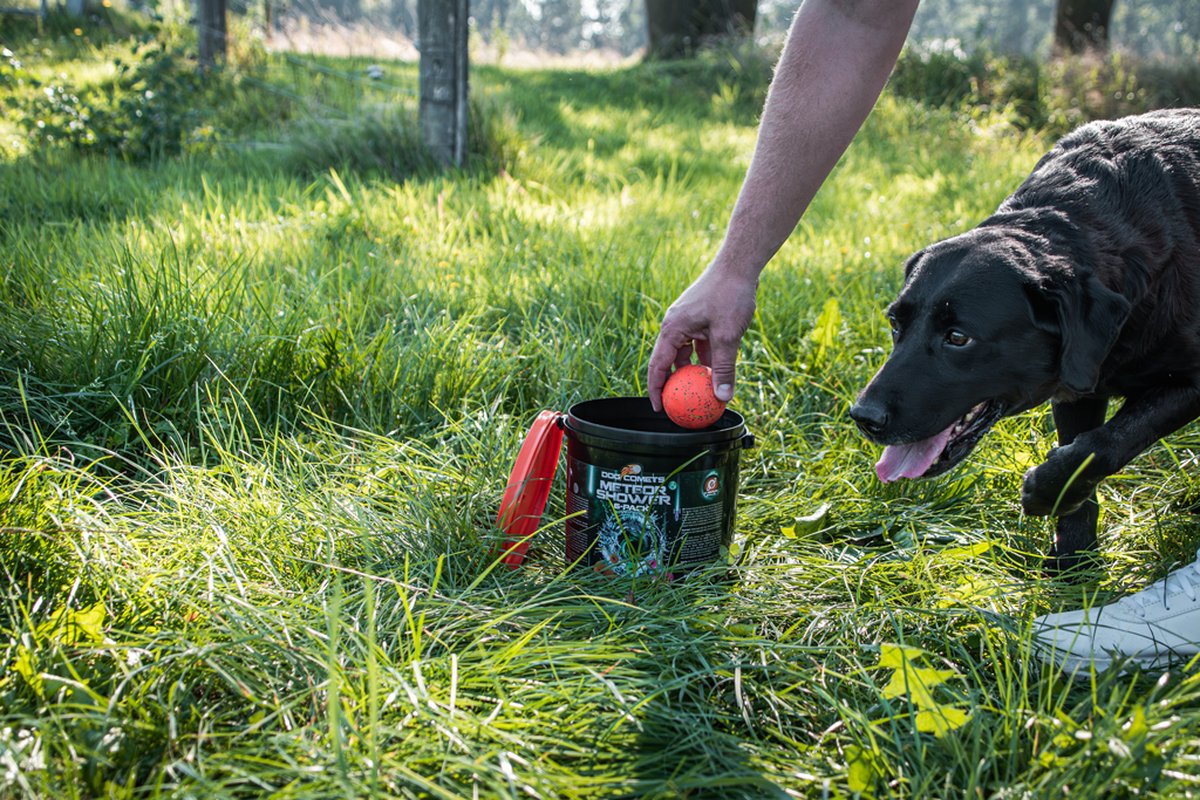 Dog Comets Hondenballen bucket Ø6 cm - Hondenspeelgoed - 100% Natuurlijk Rubber - Stuiterend en Drijvend Honden Speelgoed - 6 Stuks thumbnail 8