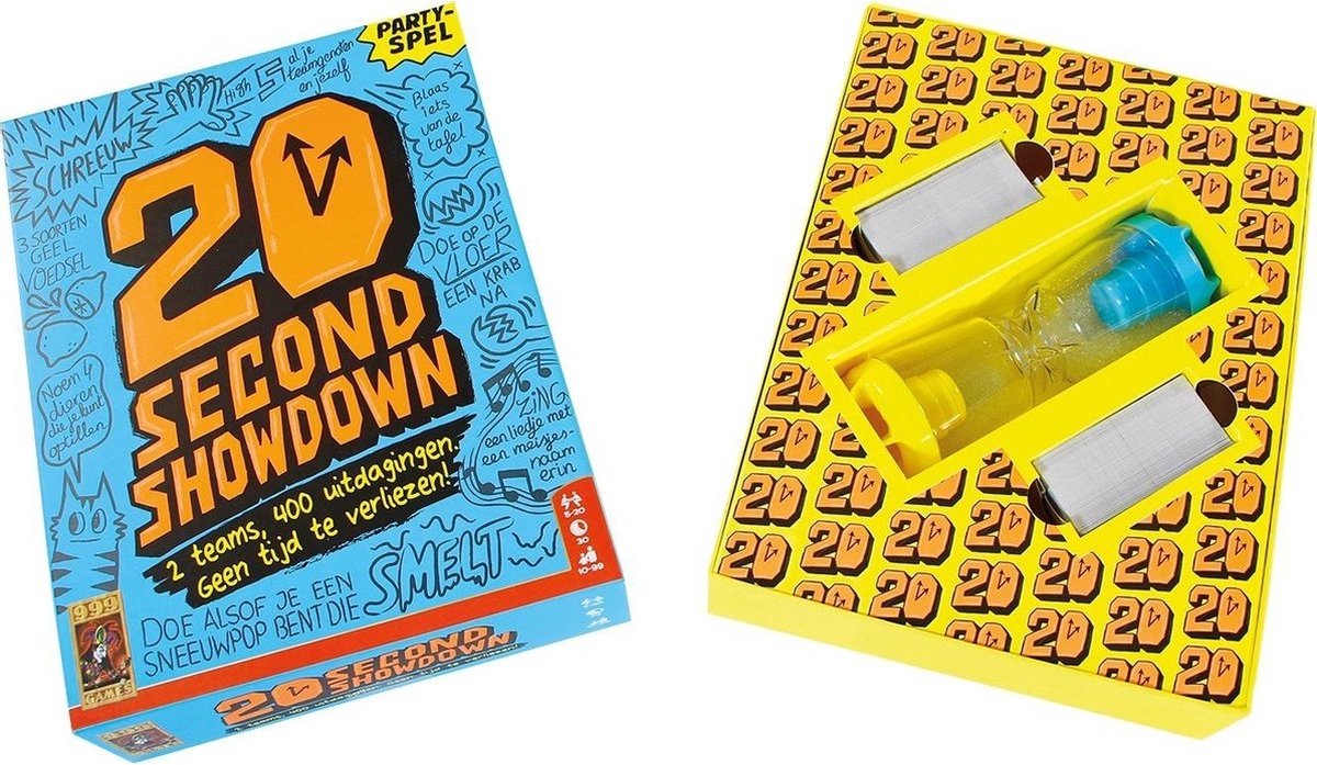 999 Games - 20 Second Showdown - Partyspel - 2 teams, 400 uitdagingen - Actiespel - Gezelschapsspel - Nederlandstalig - Klein cadeautje — afbeelding 5