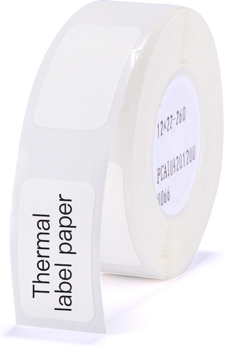 Niimbot Labels - Etiketten - Voor H1S - 12 x 22 mm - 260 vellen - Wit