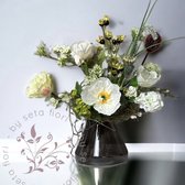 Seta Fiori - veldboeket - kunst bloemen - wit - 45cm -