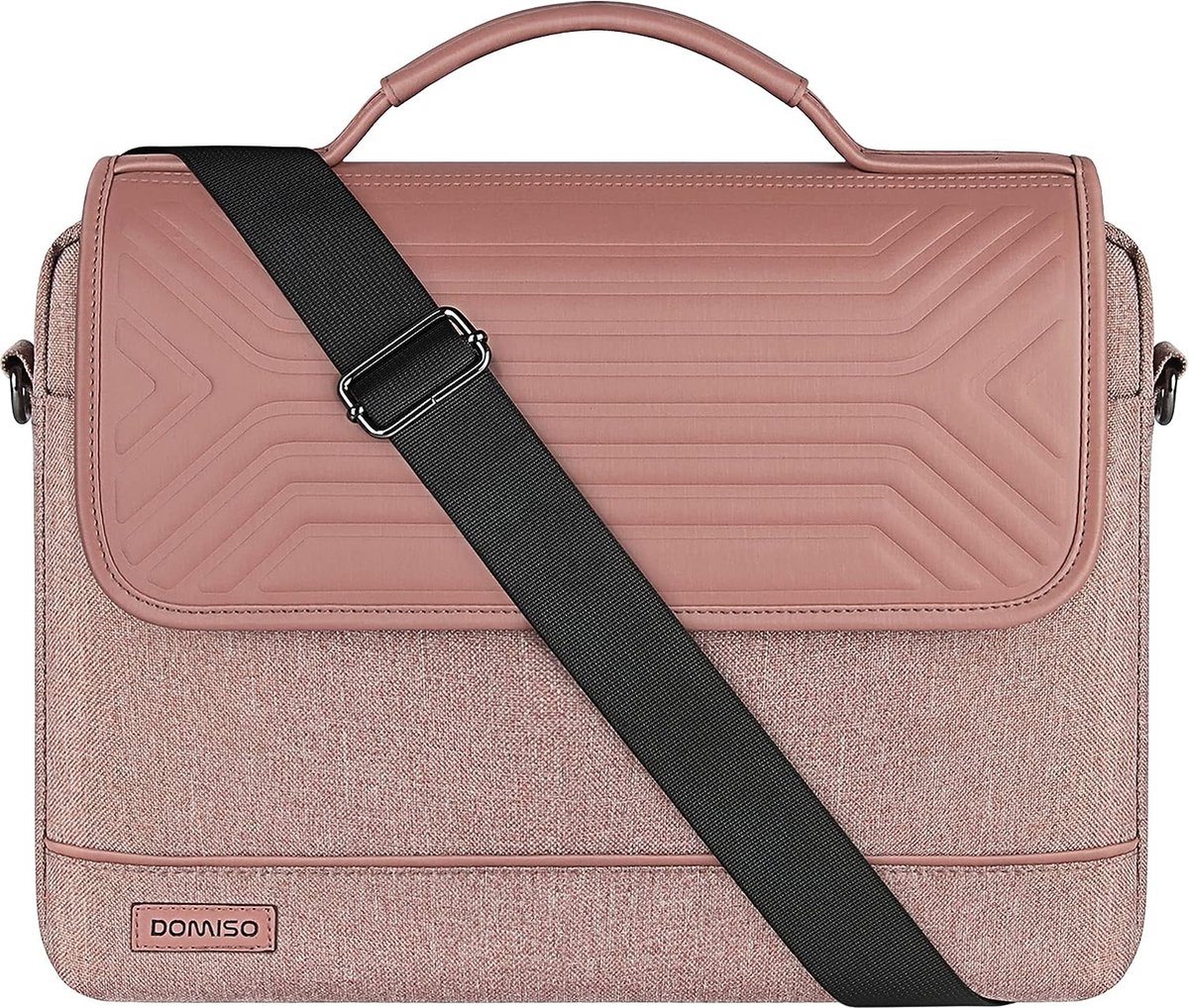 Roze/rood Domiso 17-17.3 inch laptoptas - Waterdichte aktetas, schoudertas, notebooktas