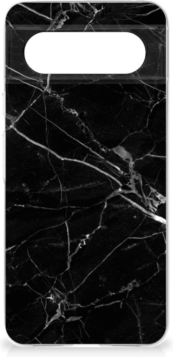 Google Pixel 8 TPU Siliconen Hoesje Marmer Zwart - Origineel Cadeau Vader