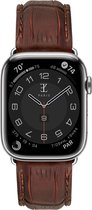 Bracelet de montre Elysian adapté à Apple Watch - Cuir Croco - 22 mm - Dégagement Quick - Ajustable - Série 1/2/3/4/5/6/7/8/ S/ - Bracelet Apple Watch 38/40/41 mm