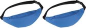 2x Heuptasjes/buideltasjes blauw 35 cm - Festivaltasjes outdoor - Fanny packs