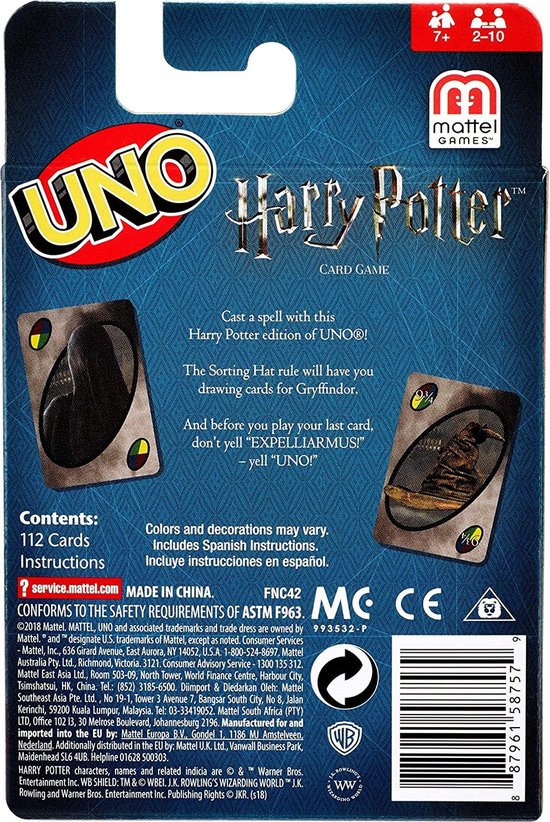 JEU DE UNO HARRY POTTER