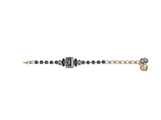 BAROQCO Limited Edition Elegante Armband "The Martha" met CRYSTALS© - Schitterend: Crystal Black Diamond Gold Setting - Voor Haar - Luxe Verpakking - Zilver/Zwart