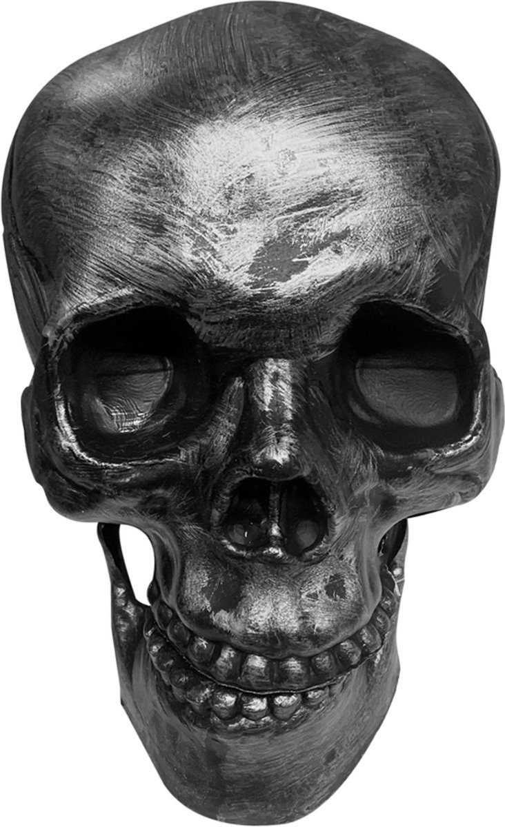 Fjesta© Halloween schedel zilver - 16cm x 13cm x 11cm