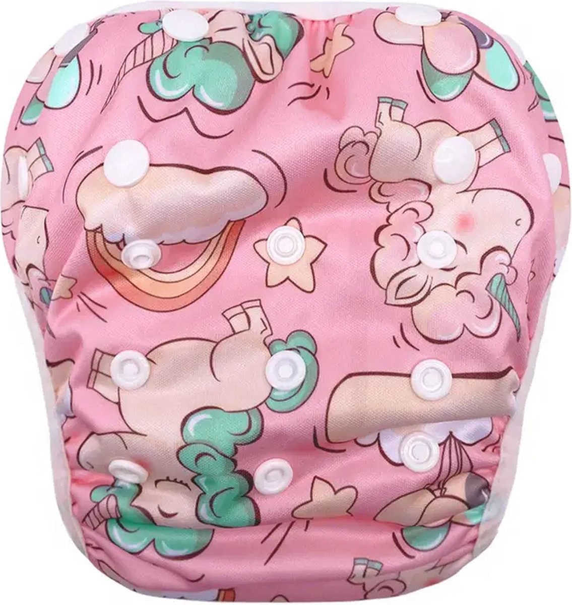 Goedkoopste Zwemluier unicorn roze - verstelbare zwemluier 3 tot 15 kg - uitwasbare zwemluier - zwemluier elastische rand - baby zwemluier - peuter zwemluier