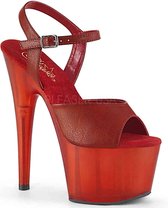 Pleaser Sandaal met enkelband, Paaldans schoenen -38 Shoes- ADORE-709T Paaldans schoenen Rood