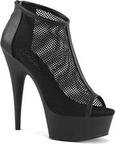 EU 39 = US 9 | DELIGHT-600-12 | 6 Heel, 1 3/4 PF Peep Toe Mesh Bootie, Back Zip