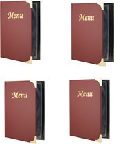 Dossier de menu du paquet de 4 | A5 | vin rouge | dossiers de menus | couvertures de menu