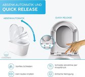 WC-bril Softclose Sluitmechanisme D-vorm Duroplast - Afneembare antibacteriële Toiletbril WC-deksel Toiletdeksel | RVS Scharnieren Soft Close Quick Release Easyclean - eenvoudige montage wit