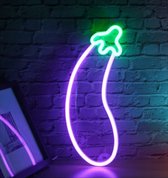 Neon verlichting aubergine - Aubergine - Neon wandlamp - Neon ligt - Led - Sfeerverlichting - Neonlicht - Neon lamp - Neonverlichting - Neon verlichting - Tafellampen - Verlichting - Kindertafellampen - Kinderlamp – Kinderkamer