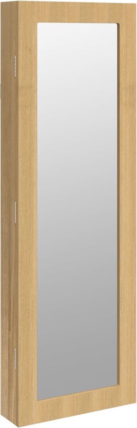 vidaXL - Sieradenkast - met - spiegel - wandgemonteerd - 30x8,5x90 - cm - wit