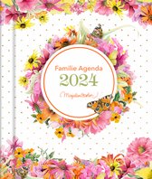 Hallmark - Familie agenda - 2024 - Marjolein Bastin - Bloemen en vlinders - Weekoverzicht - 5 persoons - Hardcover - A5+ (17,9 x 22,1cm)