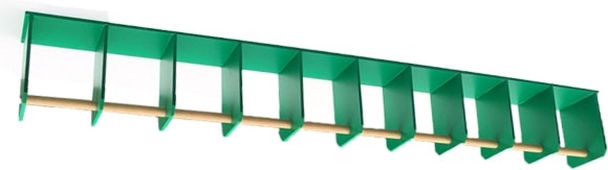 Lamellen zitstok 10-vak groen - Zitstokken