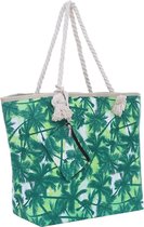 Groen palmbomen grote strandtas - Schoudertas met ritssluiting - Shopper