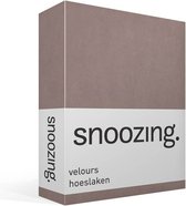 Snoozing velours hoeslaken - Tweepersoons - Taupe