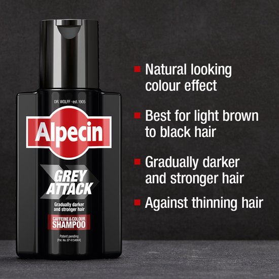 Alpecin Grey Attack Cafeïne & Kleur Shampoo voor Mannen 2x 200ml