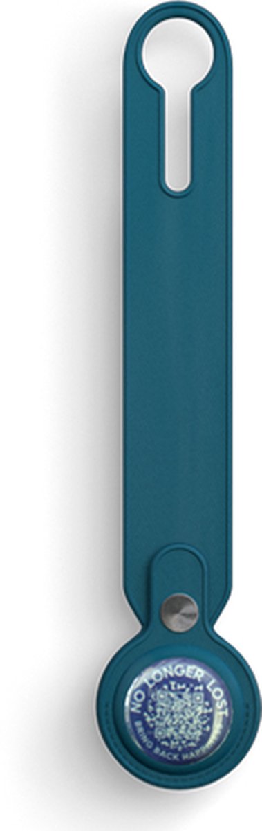 NoLongerLost - Unieke QR code - Blauw leder - Bagagelabel -
