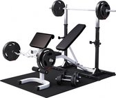 Gorilla Sports Fitnessbank - halterbank + Halterstangen met gewichten 100 kg
