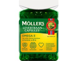 Möller’s Omega-3 Levertraan - 160 capsules - Omega-3 capsules – Levertraancapsules – Levertraan met vanillesmaak